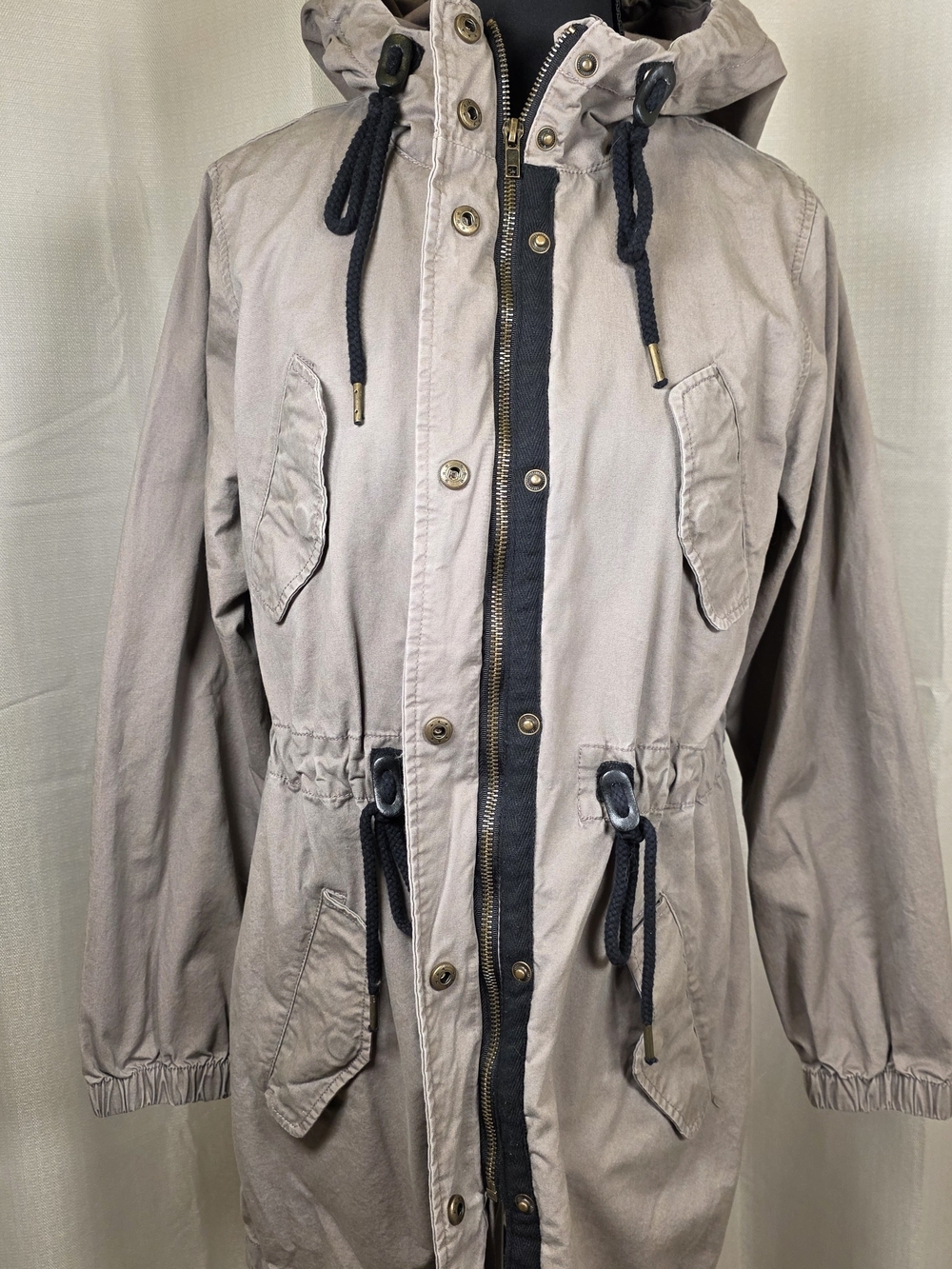 Day to Day Blu Pepper Taupe Utility Anorak Jacket Small - Picture 7 of 14
